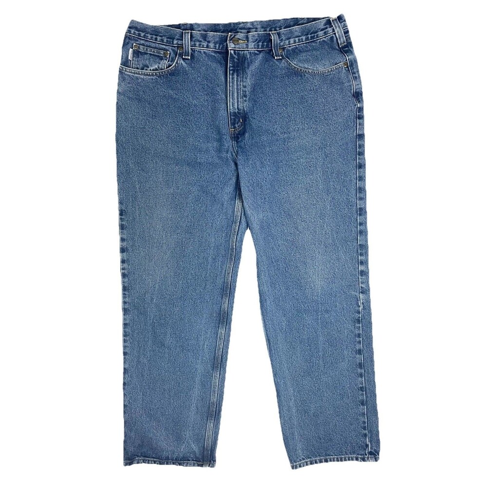 Carhartt Mens Jeans 40 Relaxed Fit Straight Leg Blue Denim Thick Workwear USA